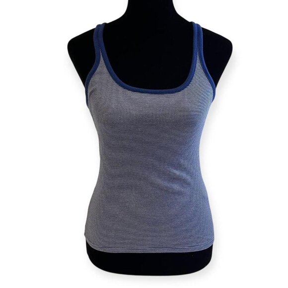 j crew blue and white striped tank top size small - Picture 1 of 8